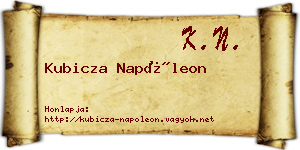 Kubicza Napóleon névjegykártya
